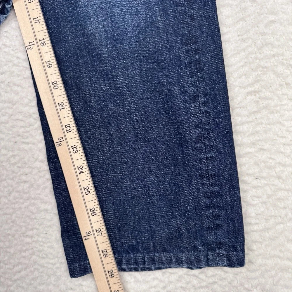 7 For All Mankind Standard Straight Jeans Mens 34 Blue Dark Wash Whiskered 34x29